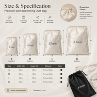 Sacs en satin épais imprimés de logo personnalisé de luxe Cadeau d'emballage de vêtements sous-vêtements cheveux Sac à poussière en soie à cordon pour sac à main