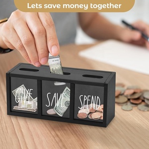 Hucha <span class=keywords><strong>de</strong></span> madera para ahorrar dinero, <span class=keywords><strong>caja</strong></span> <span class=keywords><strong>de</strong></span> <span class=keywords><strong>ahorro</strong></span> para encimera, hucha infantil para efectivo diario, hucha visualizable para montar en la pared - Product Image 4