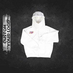 Sweat à capuche zippé pour homme en molleton 100% coton épais d'hiver avec col rond, longueur régulière, coupe ample, imprimé lettres, XXS - Product Image 3