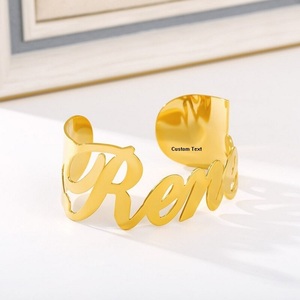 Trend New Stainless Steel <strong>Name</strong> <strong>Men</strong> and Women Universal Exquisite Gold Plate Fashion Custom Bangle