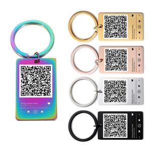 พวงกุญแจ QR Code โลโก้สั่งทำราคาโรงงาน สแกน QR ฟังเพลงโปรด พวงกุญแจเพลง Spotify - Product Image 1