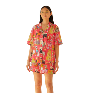 Bộ đồ ngủ nữ in theo yêu cầu của nhà sản xuất, chất liệu tre, lụa modal, viscose, cotton, bộ đồ mặc nhà hai mảnh - Product Image 2