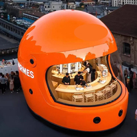 Capsule spatiale mobile de style casque, design cool, pour café, espace compact, maison miniature en forme de casque