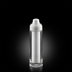 15ml 30ml 50ml Square Glass Airless <b>Bottle</b>, Skincare Serum <b>Pump</b> Container - Product Image 2