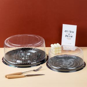 Boîte d'emballage de gâteau écologique de 6 à 12 pouces recyclable transparente en plastique <span class=keywords><strong>PET</strong></span> conteneur de gâteau dôme transparent pour le pain d'anniversaire - Product Image 4