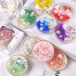 Venta al por mayor de velas perfumadas de cera de soja con piedra de cristal de flores secas personalizadas velas perfumadas de lujo ligeras hechas a mano regalo para Navidad - Product Image 2