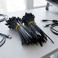 Attaches de câble autobloquantes en nylon 66, 100 pièces, noires, durables, pour la gestion des câbles électriques industriels (OEM/ODM)