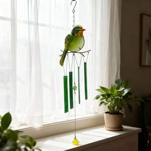 จี้โลหะรูปนกแบบข้ามพรมแดนใหม่จี้ทำจากแก้วทำสีรูปนกทำจากโลหะเป็นมิตรกับสิ่งแวดล้อมและทันสมัยเคลือบด้วยผงในร่ม - Product Image 4