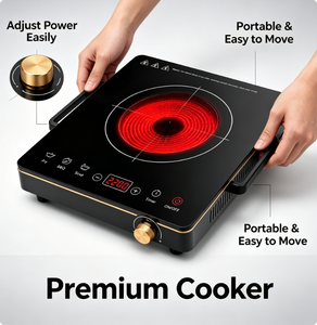Placa de Cocina Infrarroja 2027 AT-2701, Cristal Premium, Control Táctil Inteligente, 2200W, Cocina Eléctrica para Todo Tipo de Ollas - Product Image 1