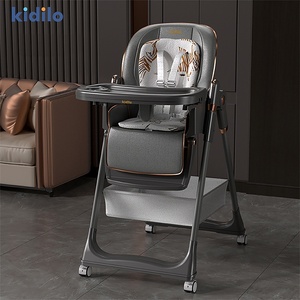 Chaise haute multifonctionnelle Kidilo pour bébé, gris/noir/orange, siège domestique convertible assis/déclinable, compatible avec les sièges <span class=keywords><strong>auto</strong></span> OLIVER - Product Image 6