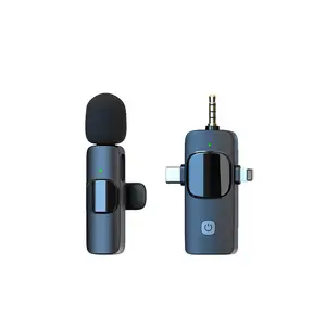 K15 Draadloze Lavalier Microfoon 3 In 1 Ontvanger 3.5Mm Ronde Jack Automatische Ruisonderdrukking Live Streaming Voor Mobiele Telefoon