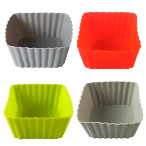 Rechteckige Silikon-Backbecher-Kuchen form Antihaft-Liner-Formen Cupcake-Backformen zur Herstellung von Muffin brot