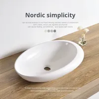 Lavabo en céramique de haute qualité au design moderne et simple Lavabo en porcelaine pour salle de bain