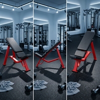 Banc de musculation réglable à charge de poids avec pieds en acier pour usage commercial en intérieur