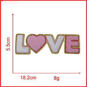 Parches Personalizados para el Día de San Valentín con Bordado de Amor, Ecológicos, de PVC y Hilo de Poliéster, para Coser o Planchar en Gorras, Diseño XOXO, Color Personalizado, para Bolsas - Product Image 2