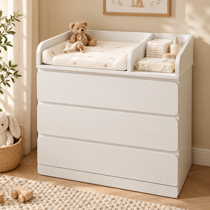 <span class=keywords><strong>Lettino</strong></span> per Neonati in MDF Bianco con Piano Cambio Regolabile e Posizioni di Montaggio Variabili - Product Image 4