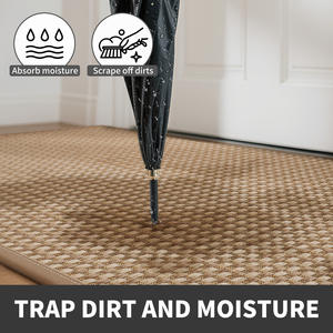 Paillasson Rectangulaire Tressé à Motif Géométrique en Fibre de Polyester Antidérapant et Résistant à l'Usure pour Entrée de Maison - Product Image 5