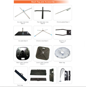 Флаг-«перо» 3М, 4М, 4.5М, 5М и стойка, изогнутые пляжные флаги-«перо» 8 футов с кольцом-штырем - Product Image 6