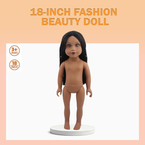 Poupée réaliste afro-américaine de haute qualité, 18 pouces, entièrement en vinyle, avec de longs cheveux, pour enfants, jouets de déguisement DIY. - Product Image 6
