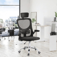 Chaise de bureau ergonomique en maille, chaise de formation moderne empilable avec soutien lombaire et fonction inclinable, accoudoirs et roulettes