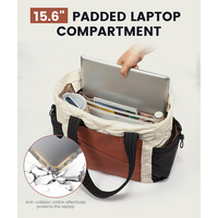 Bolso tote acolchado de poliéster con cremallera, gran capacidad, múltiples bolsillos, conjunto de bolsos de hombro para viajes, trabajo, escuela y uso diario.