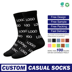 Calzini personalizzati Design proprio Logo equipaggio calze di cotone nero uomo Sport calzino Elite calcetine nessun minimo ordine privato la tua etichetta di bambù - Product Image 2