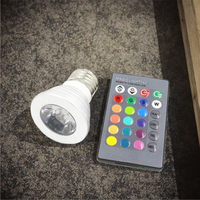Ampoules LED RGB BOY E27 3W avec télécommande, en alliage d'aluminium, CRI85, AC85-265V, dimmables, pour la décoration de la maison et des fêtes