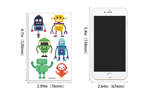 Pegatina de <span class=keywords><strong>tatuaje</strong></span> de dibujos animados para niños, máquina Robot de dibujos animados de colores mezclados, pegatinas de <span class=keywords><strong>tatuaje</strong></span> temporal para niños - Product Image 4