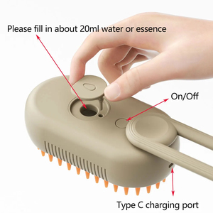 <b>Pet</b> Eco-Friendly ABS <b>Brush</b> Cleaning Steamy Spray Beauty Comb 3-in-1 Hair Removal Grooming Supplies <b>Pets</b> - Product Image 3