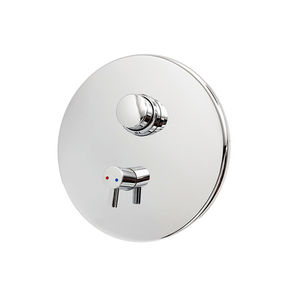 Mitigeur de douche encastré finition chromée avec plaque ronde et contrôle de la température pour bain et douche - Product Image 1