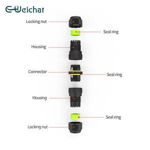 E-Weichat 2024 Cable eléctrico personalizado de 3 pines que conecta el Cable de iluminación LED redondo para exteriores Conector impermeable