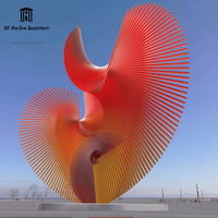 Sculpture d'art en acier inoxydable personnalisée, phénix de feu, avec couleur et taille personnalisées pour la décoration de grands espaces de jardin et de zones panoramiques