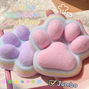 Jouet anti-stress géant en peluche floquée en forme de patte de chat, arc-en-ciel, Kawaii Mochi, à presser, doux, pour soulager le stress, idéal pour les fêtes, produit phare - Product Image 2