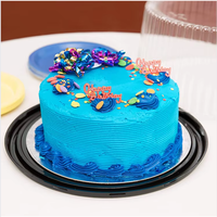 Boîte d'emballage de gâteau en plastique ronde jetable avec couvercle dôme transparent plateau noir pour les boîtes blister de cuisson de fête de famille