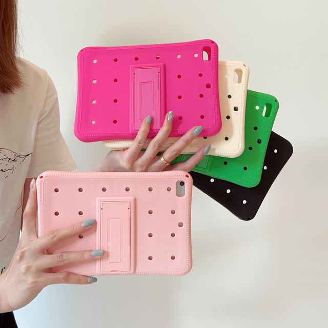 The New DIY Hole-shaped Tablet case Is Suitable for Pad 10.2-inch, 11-inch, 3D Cartoon Accessory Support Tablet Cases.