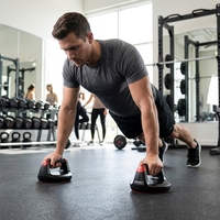 Barre de pompes rotative à 360 degrés en ABS pour la maison – Équipement d'entraînement de force de haute qualité pour hommes et femmes – Entraînement des abdominaux