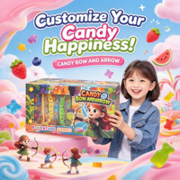 Ensemble de jeu de bonbons en forme d'arc et de flèche avec bonbons gélifiés aux fruits, boîte de 30 pièces, certifié Halal, OEM/ODM disponible