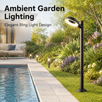 Lampe de jardin décorative en forme d'anneau, éclairage d'ambiance doux, avec piquet lumineux à illumination circulaire unique