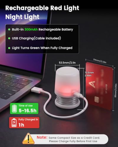 ไฟกลางคืน LED ขนาดเล็ก 3 สี ควบคุมการกดปุ่ม ปรับความสว่างได้ ชาร์จผ่าน USB พกพาสะดวก สำหรับห้องเด็ก - Product Image 3