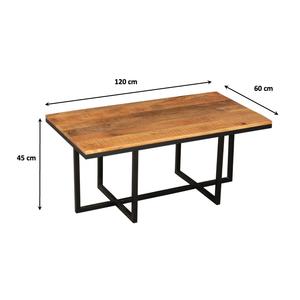 โต๊ะกาแฟทรงสี่เหลี่ยมผืนผ้าสไตล์ร่วมสมัยของแอ็กเซล |   ท็อปไม้ธรรมชาติและฐานเหล็ก | โต๊ะทันสมัยสำหรับห้องนั่งเล่น เฟอร์นิเจอร์บ้านและสำนักงาน - Product Image 4