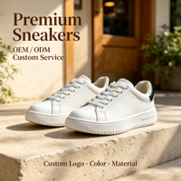 Baskets compensées rehaussantes pour hommes et femmes, en microfibre blanche, légères en EVA, chaussures de tennis décontractées, semelle extérieure en caoutchouc, OEM ODM