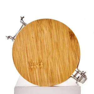 Estatuilla de vidrio soplado hecha a mano, estilo minimalista, botellas de almacenamiento de Murano, tarros, decoración de Arte de hadas, gran capacidad, cubierta de madera, comida - Product Image 3