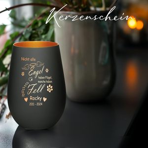 Vaso de Vidrio para Vela Conmemorativa de Mascotas, Ecológico y Artesanal de Lujo Zen, con Grabado Láser del Nombre Deseado y Diseño de Huella - Product Image 1