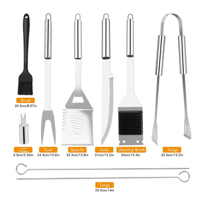 Ensemble d'ustensiles de barbecue 15 pièces en acier inoxydable, kit d'accessoires de barbecue parfait, cadeau idéal pour les grillades en extérieur avec sac - Product Image 6