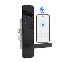 Serrure de porte d'hôtel en alliage d'aluminium économique, matériau solide, noir, serrure intelligente, application TTlock avec carte NFC, serrure de porte d'appartement