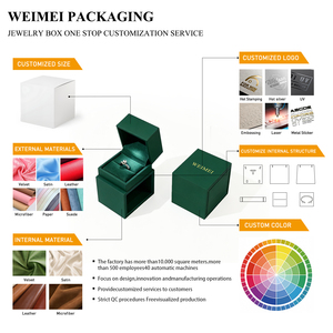 WEIMEI Custom Logo Luxury PU Leather <b>Drawer</b> <b>Sliding</b> jewelry box Ring Pendant Bracelet Necklace Packaging Led Jewelry packaging - Product Image 5