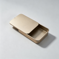 Boîte en fer blanc à couvercle coulissant vierge, conteneur en fer blanc avec logo personnalisé, boîte métallique pour emballage de pilules, de bonbons à la menthe et de parfum solide