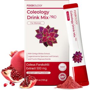 ฟู้ดโลโลยี โคลโลโลยี ดริ้งค์ มิกซ์ โปร 500 มก. สารสกัดจากโคเลอส ฟอร์สโคลีอิ แคลเซียม วิตามินสำหรับผู้หญิง รสทับทิม 15.0 ออนซ์ - Product Image 1