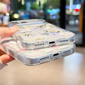 เคสโทรศัพท์กันกระแทก TPU ลายดอกไม้ใส พร้อมแม่เหล็กสำหรับชาร์จไร้สาย สำหรับ iPhone 17 Pro Max 16 15 Pro - Product Image 4