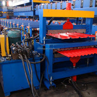 Machine de formage à rouleaux à double pont pour tôles d'acier de tuiles de toit trapézoïdales à ondulations d'eau